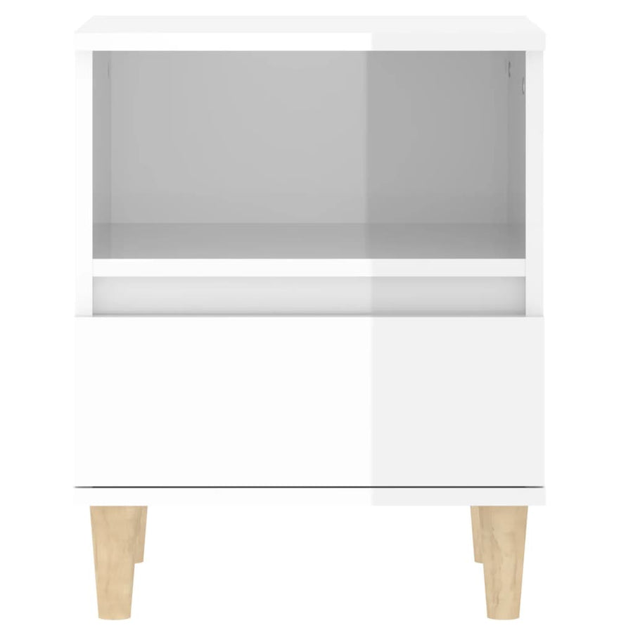 Nachtkastjes 2 St 40X35X50 Cm Hoogglans Wit