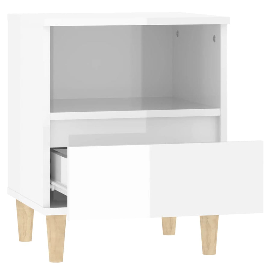 Nachtkastjes 2 St 40X35X50 Cm Hoogglans Wit