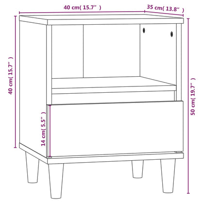 Nachtkastjes 2 St 40X35X50 Cm Hoogglans Wit