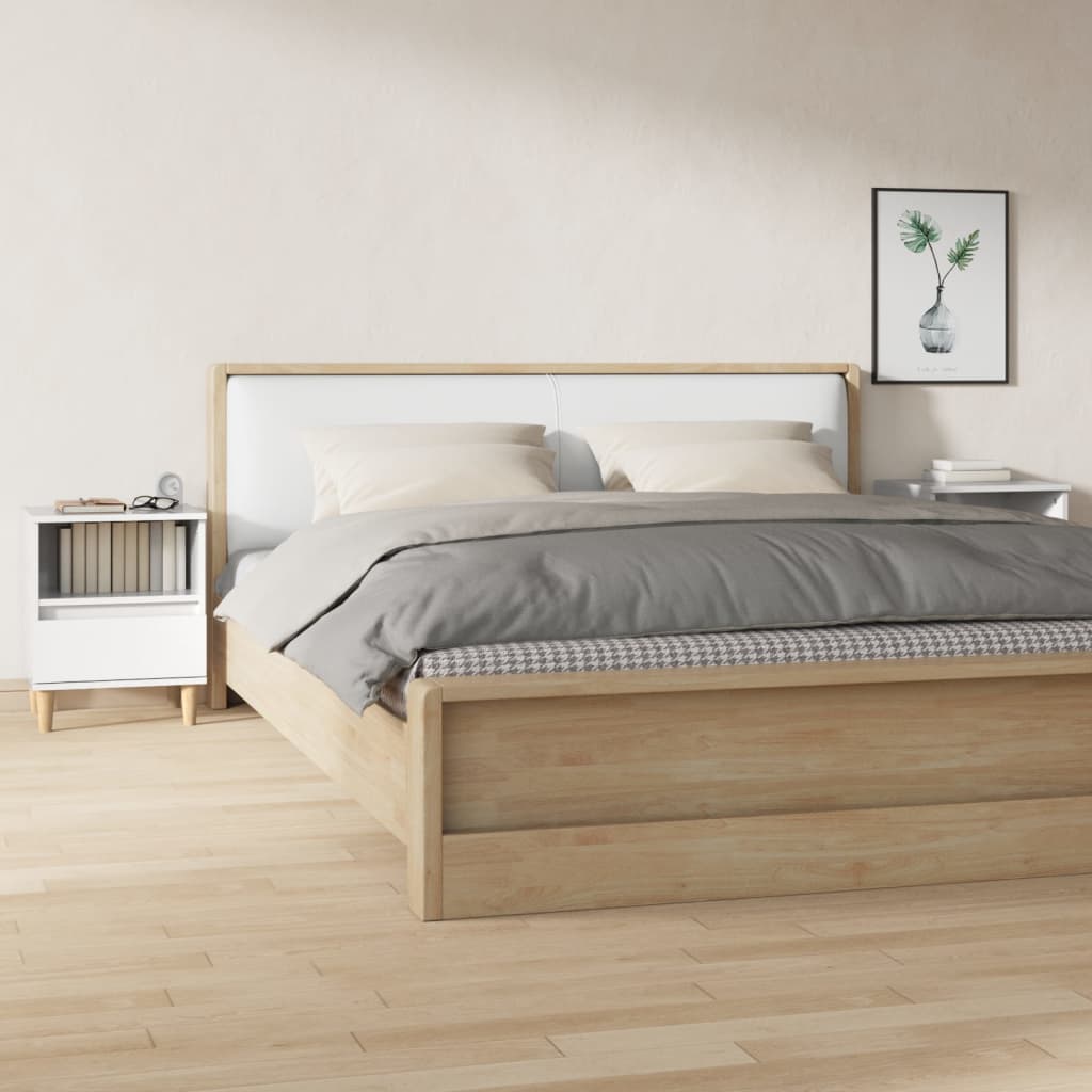 Nachtkastjes 2 St 40X35X50 Cm Hoogglans Wit