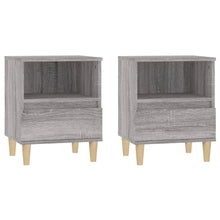 Nachtkastjes 2 St 40X35X50 Cm Grijs Sonoma Eikenkleurig