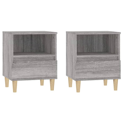 Nachtkastjes 2 St 40X35X50 Cm Grijs Sonoma Eikenkleurig