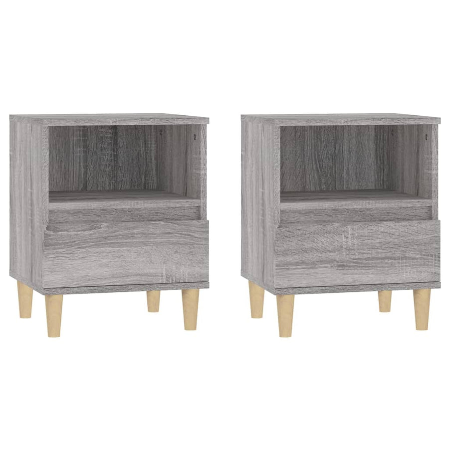 Nachtkastjes 2 St 40X35X50 Cm Grijs Sonoma Eikenkleurig