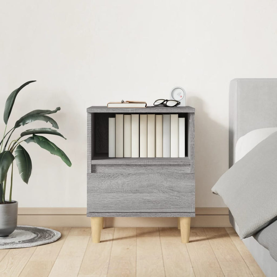 Nachtkastjes 2 St 40X35X50 Cm Grijs Sonoma Eikenkleurig