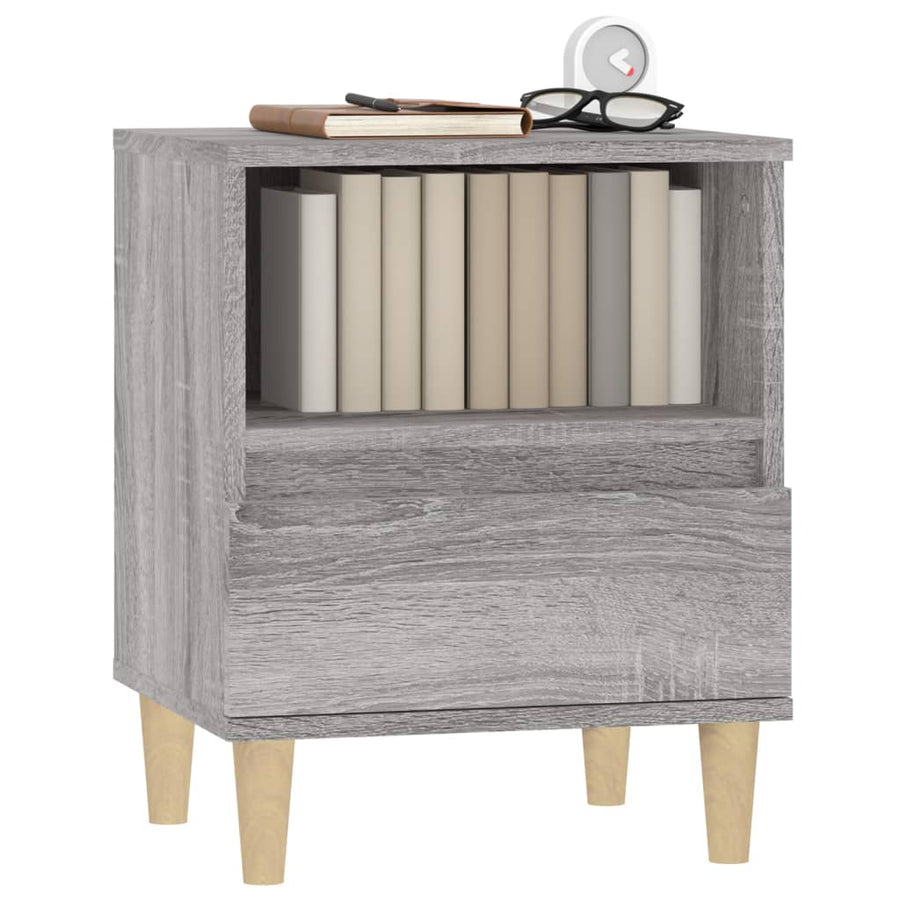 Nachtkastjes 2 St 40X35X50 Cm Grijs Sonoma Eikenkleurig