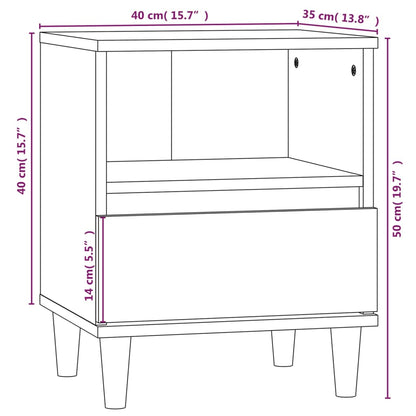 Nachtkastjes 2 St 40X35X50 Cm Grijs Sonoma Eikenkleurig