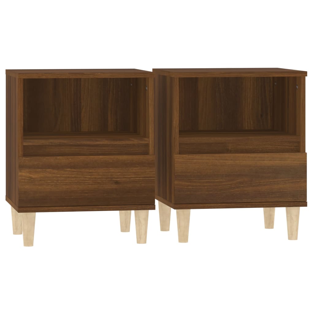 Nachtkastjes 2 St 40X35X50 Cm Bruin Eikenkleur