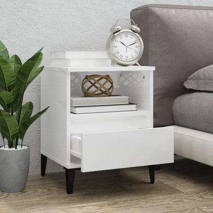 Nachtkastjes 2 St 40X35X50 Cm Hoogglans Wit