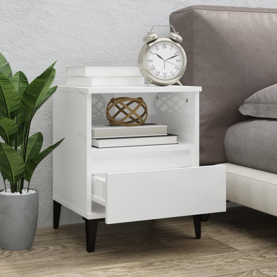 Nachtkastjes 2 St 40X35X50 Cm Hoogglans Wit