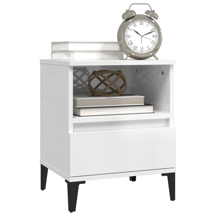 Nachtkastjes 2 St 40X35X50 Cm Hoogglans Wit