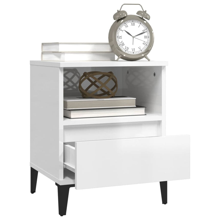 Nachtkastjes 2 St 40X35X50 Cm Hoogglans Wit