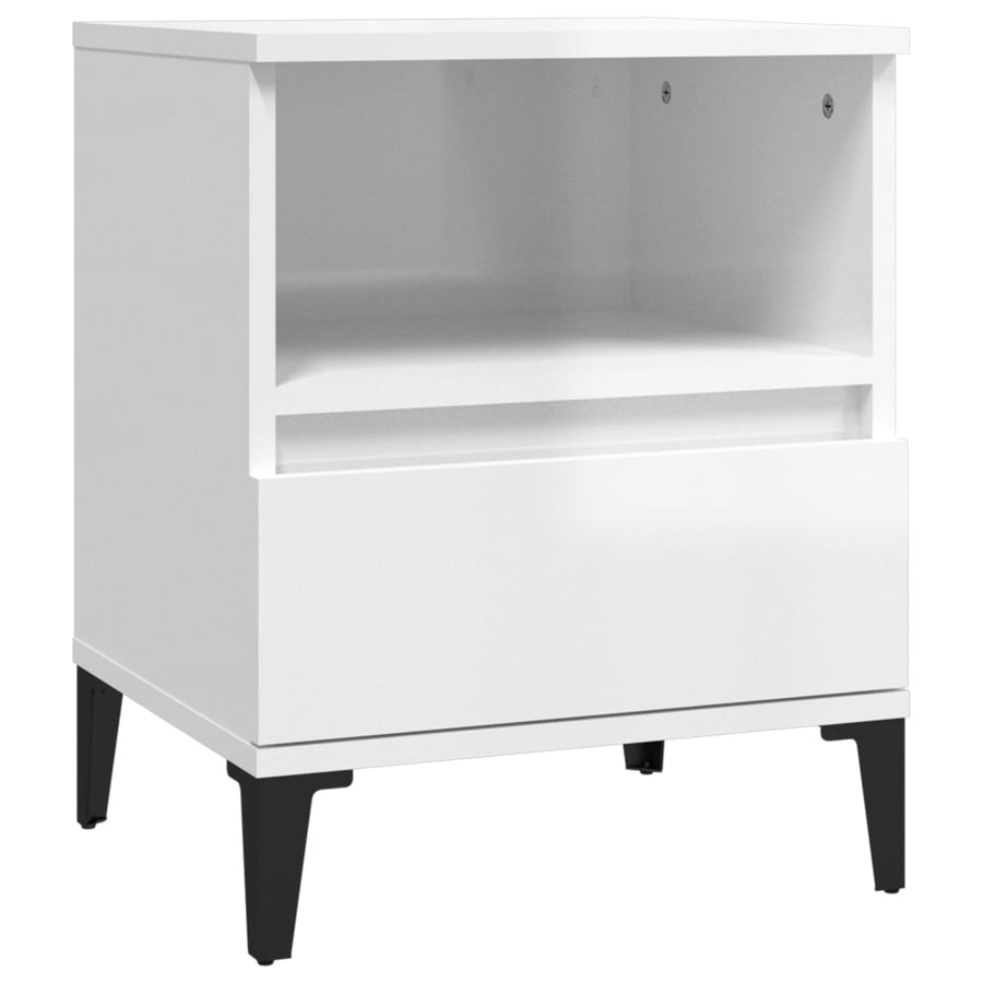 Nachtkastjes 2 St 40X35X50 Cm Hoogglans Wit