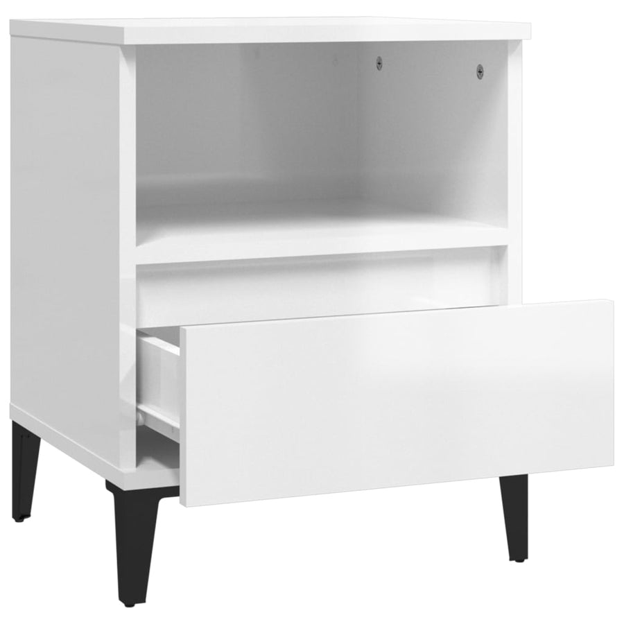 Nachtkastjes 2 St 40X35X50 Cm Hoogglans Wit