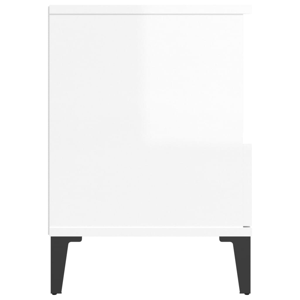 Nachtkastjes 2 St 40X35X50 Cm Hoogglans Wit