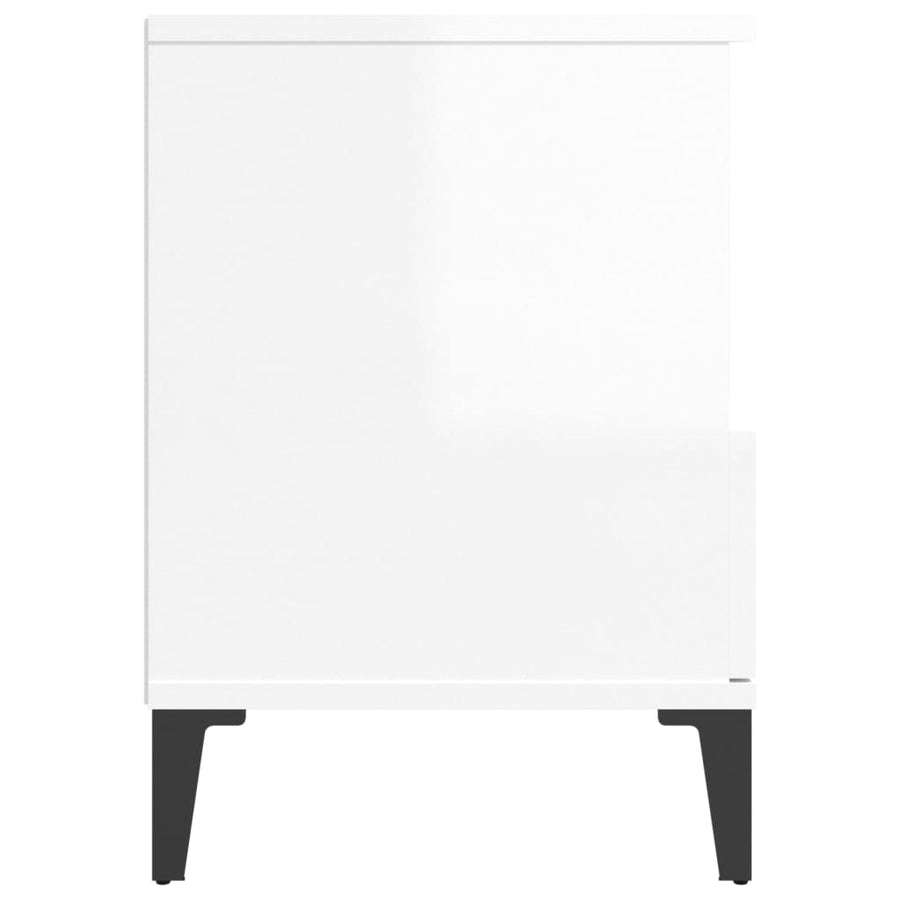 Nachtkastjes 2 St 40X35X50 Cm Hoogglans Wit