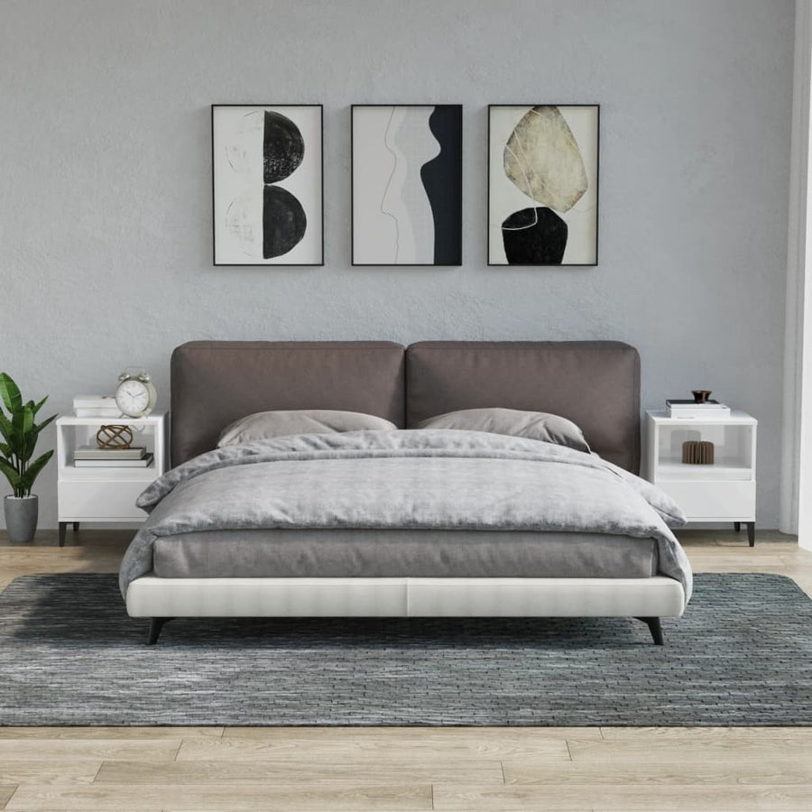 Nachtkastjes 2 St 40X35X50 Cm Hoogglans Wit