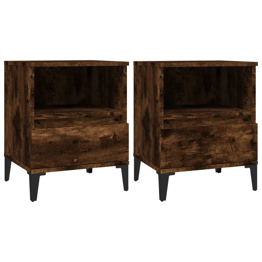 Nachtkastjes 2 St 40X35X50 Cm Gerookt Eikenkleurig