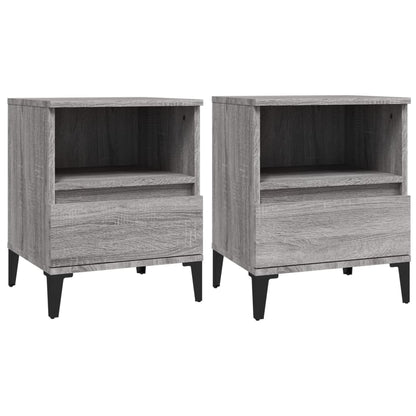 Nachtkastjes 2 St 40X35X50 Cm Grijs Sonoma Eikenkleurig