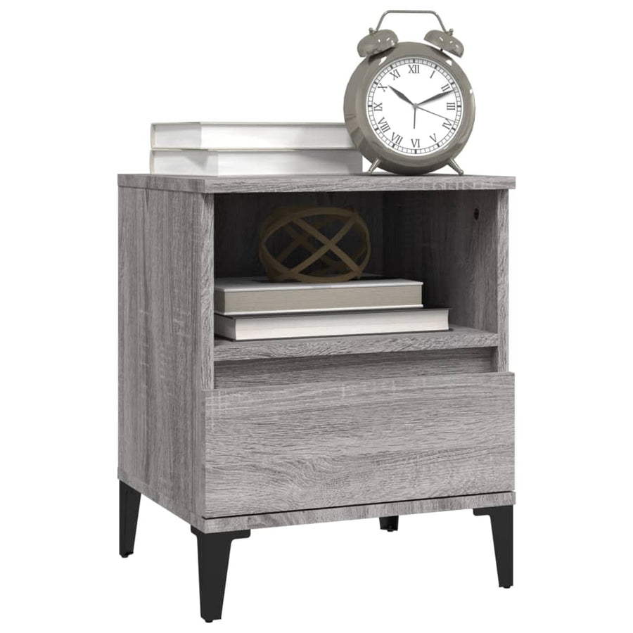 Nachtkastjes 2 St 40X35X50 Cm Grijs Sonoma Eikenkleurig