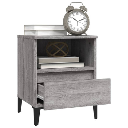 Nachtkastjes 2 St 40X35X50 Cm Grijs Sonoma Eikenkleurig