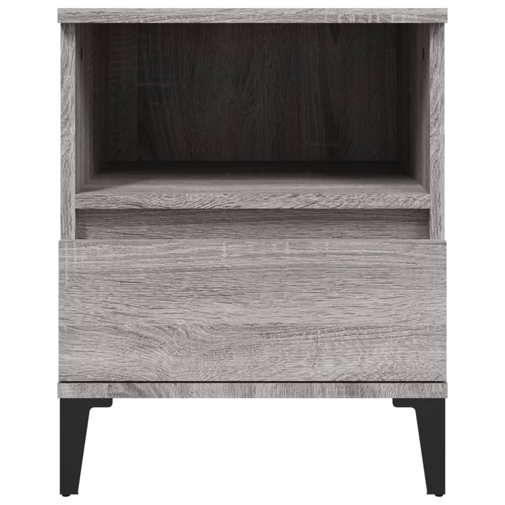 Nachtkastjes 2 St 40X35X50 Cm Grijs Sonoma Eikenkleurig
