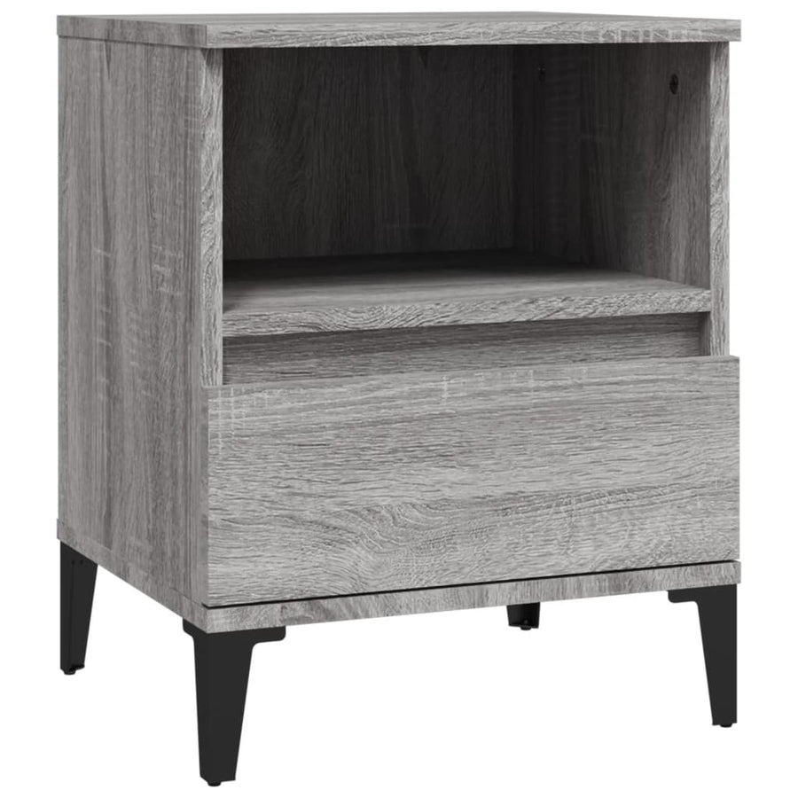 Nachtkastjes 2 St 40X35X50 Cm Grijs Sonoma Eikenkleurig