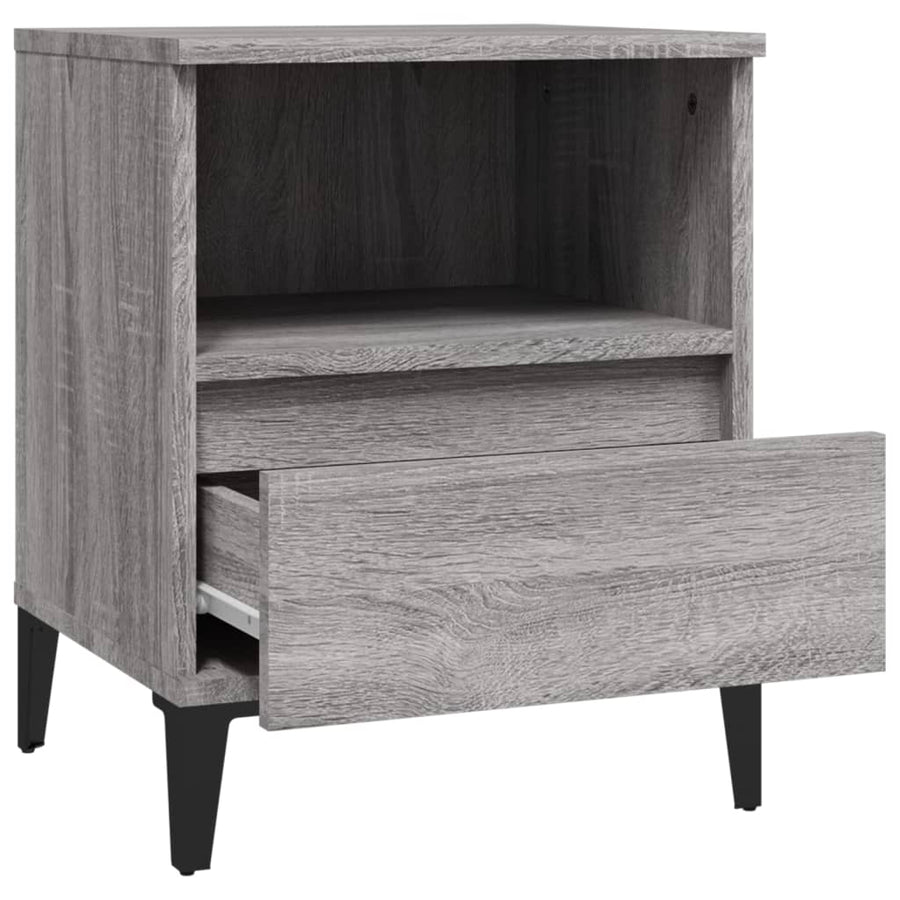 Nachtkastjes 2 St 40X35X50 Cm Grijs Sonoma Eikenkleurig