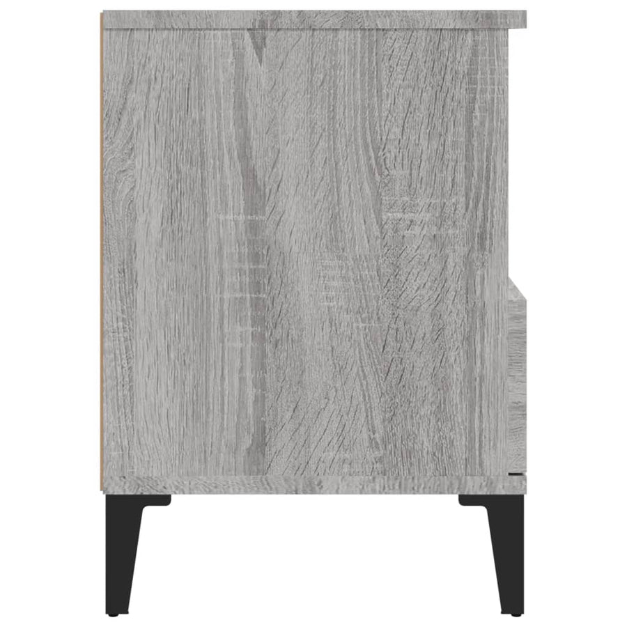 Nachtkastjes 2 St 40X35X50 Cm Grijs Sonoma Eikenkleurig