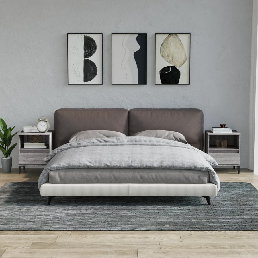 Nachtkastjes 2 St 40X35X50 Cm Grijs Sonoma Eikenkleurig