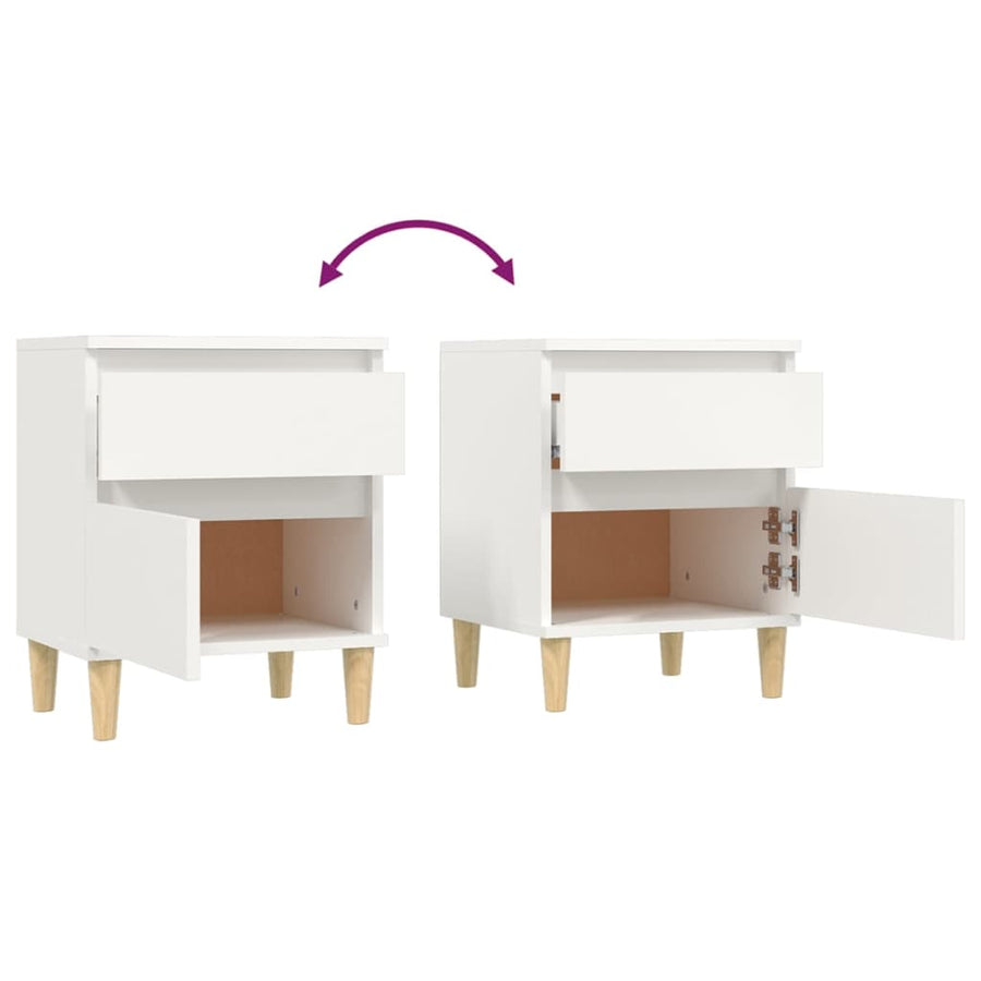 Nachtkastjes 2 St 40X35X50 Cm Wit