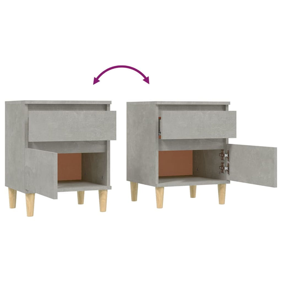 Nachtkastjes 2 St 40X35X50 Cm Betongrijs