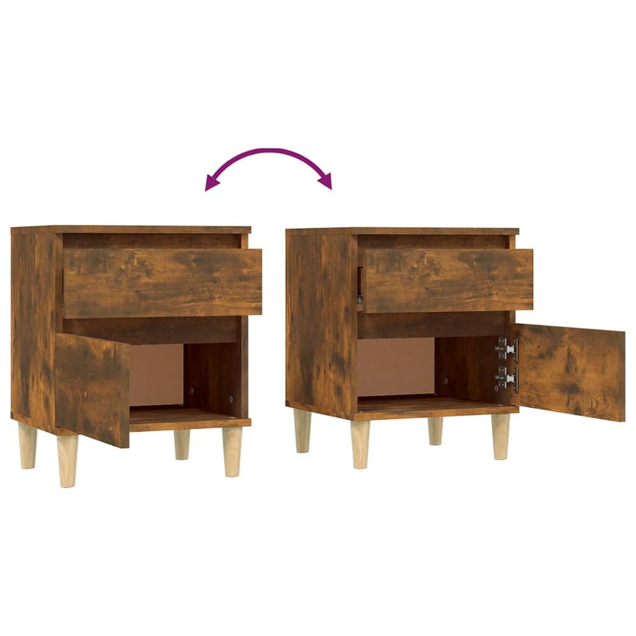 Nachtkastjes 2 St 40X35X50 Cm Gerookt Eikenkleurig