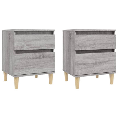 Nachtkastjes 2 St 40X35X50 Cm Grijs Sonoma Eikenkleurig