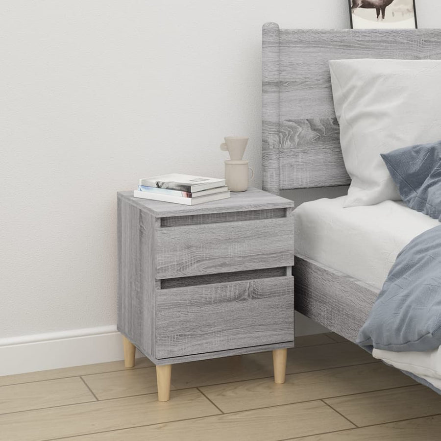 Nachtkastjes 2 St 40X35X50 Cm Grijs Sonoma Eikenkleurig