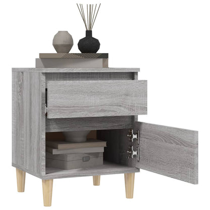 Nachtkastjes 2 St 40X35X50 Cm Grijs Sonoma Eikenkleurig