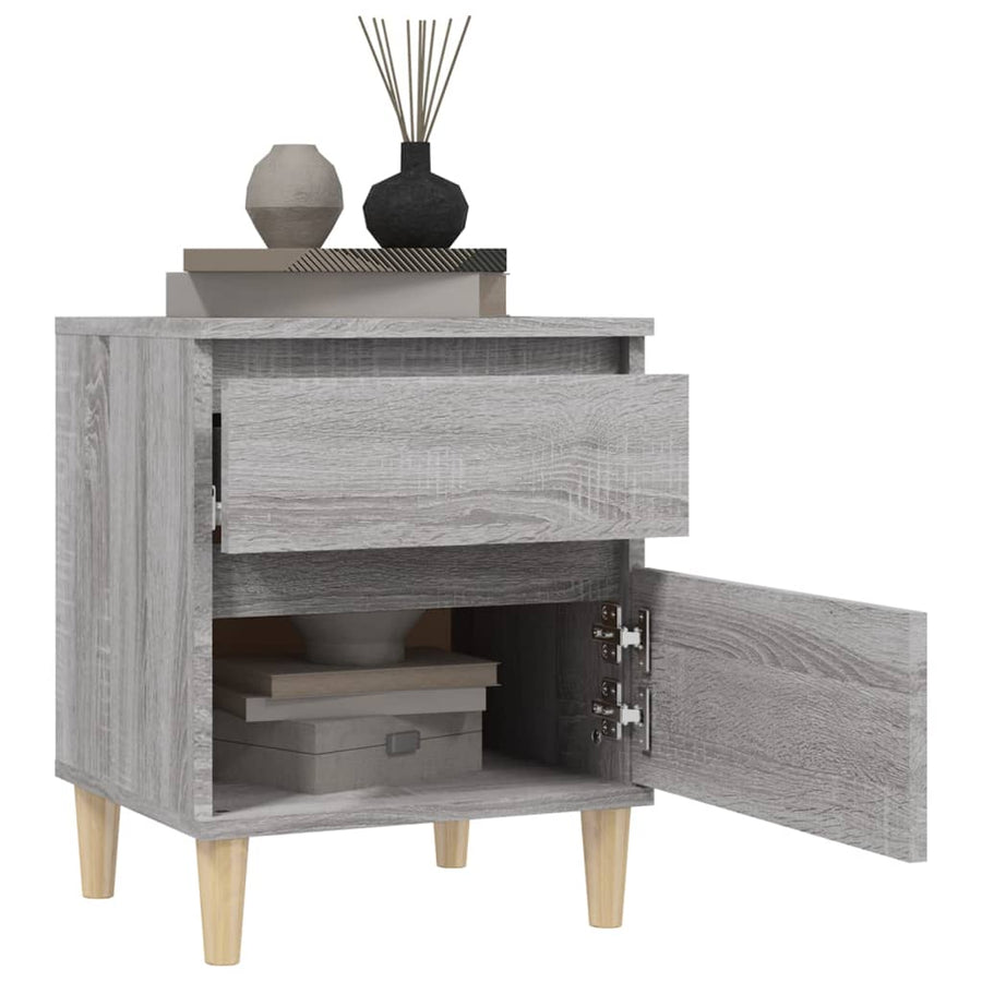 Nachtkastjes 2 St 40X35X50 Cm Grijs Sonoma Eikenkleurig
