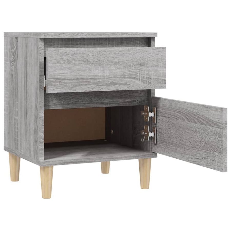 Nachtkastjes 2 St 40X35X50 Cm Grijs Sonoma Eikenkleurig