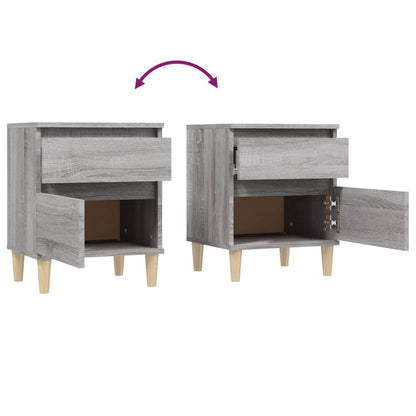 Nachtkastjes 2 St 40X35X50 Cm Grijs Sonoma Eikenkleurig