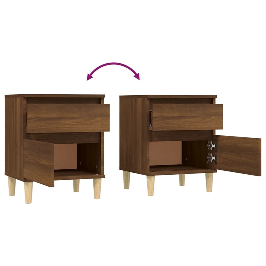 Nachtkastjes 2 St 40X35X50 Cm Bruin Eikenkleur