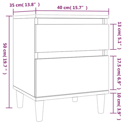 Nachtkastjes 2 St 40X35X50 Cm Bruin Eikenkleur