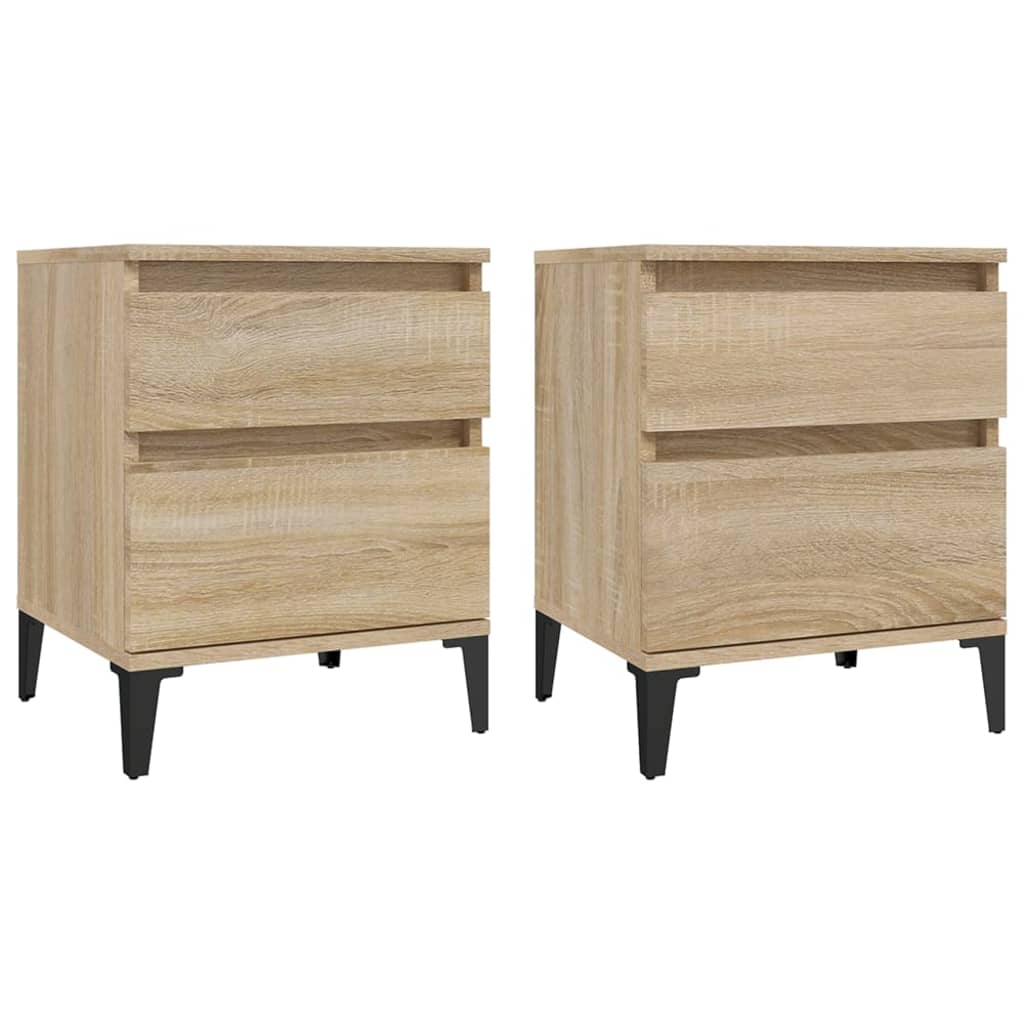 Nachtkastjes 2 St 40X35X50 Cm Sonoma Eikenkleurig