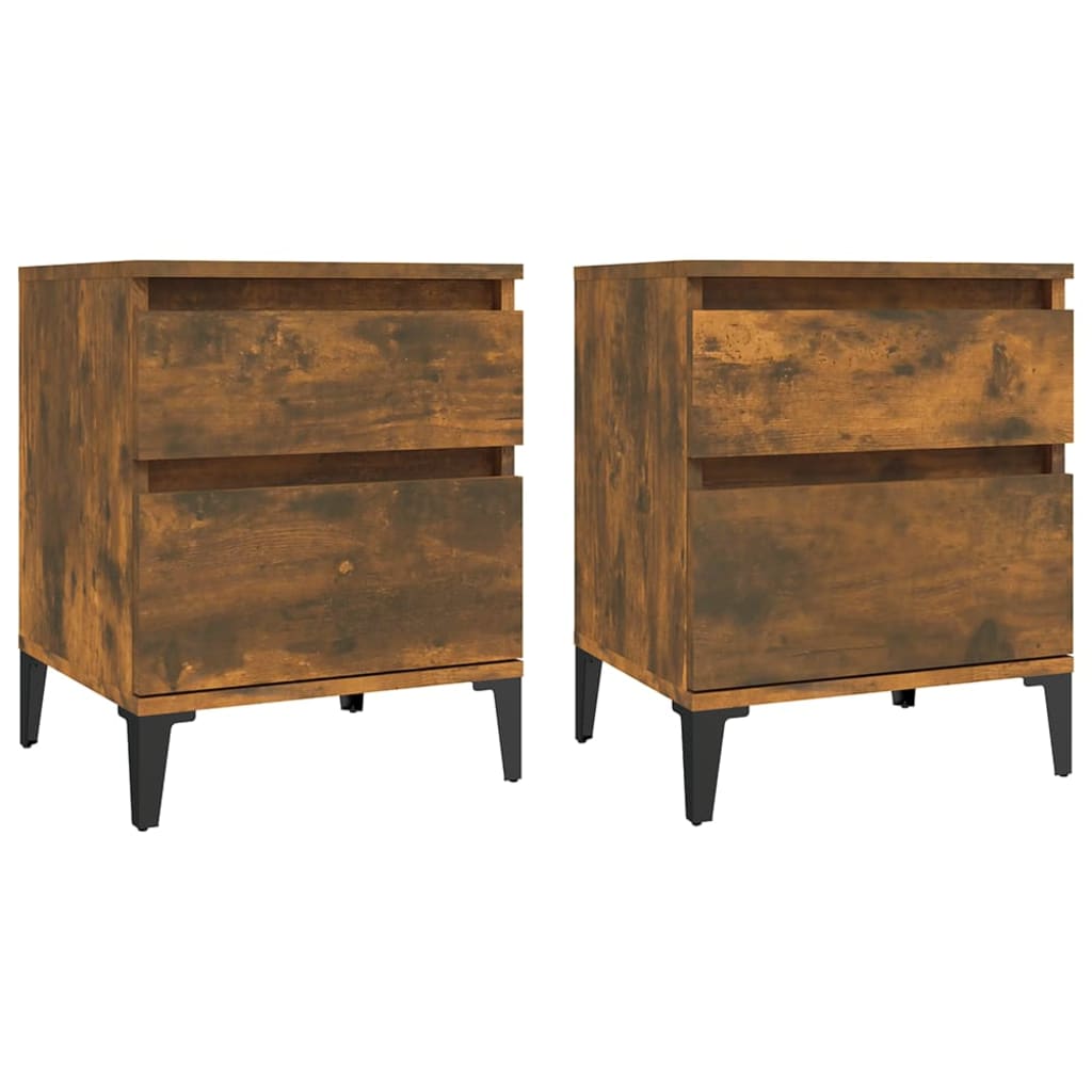 Nachtkastjes 2 St 40X35X50 Cm Gerookt Eikenkleurig