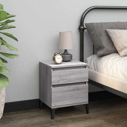 Nachtkastjes 2 St 40X35X50 Cm Grijs Sonoma Eikenkleurig