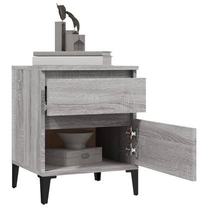 Nachtkastjes 2 St 40X35X50 Cm Grijs Sonoma Eikenkleurig