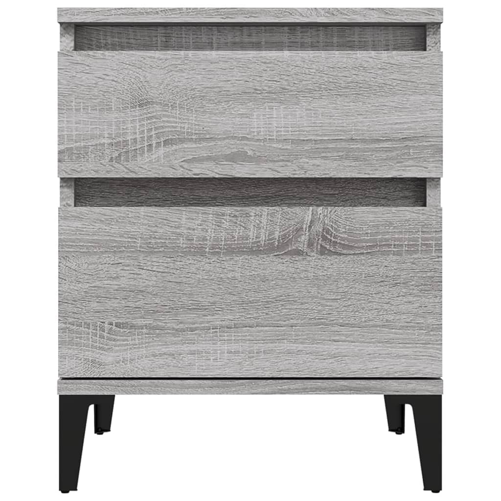 Nachtkastjes 2 St 40X35X50 Cm Grijs Sonoma Eikenkleurig