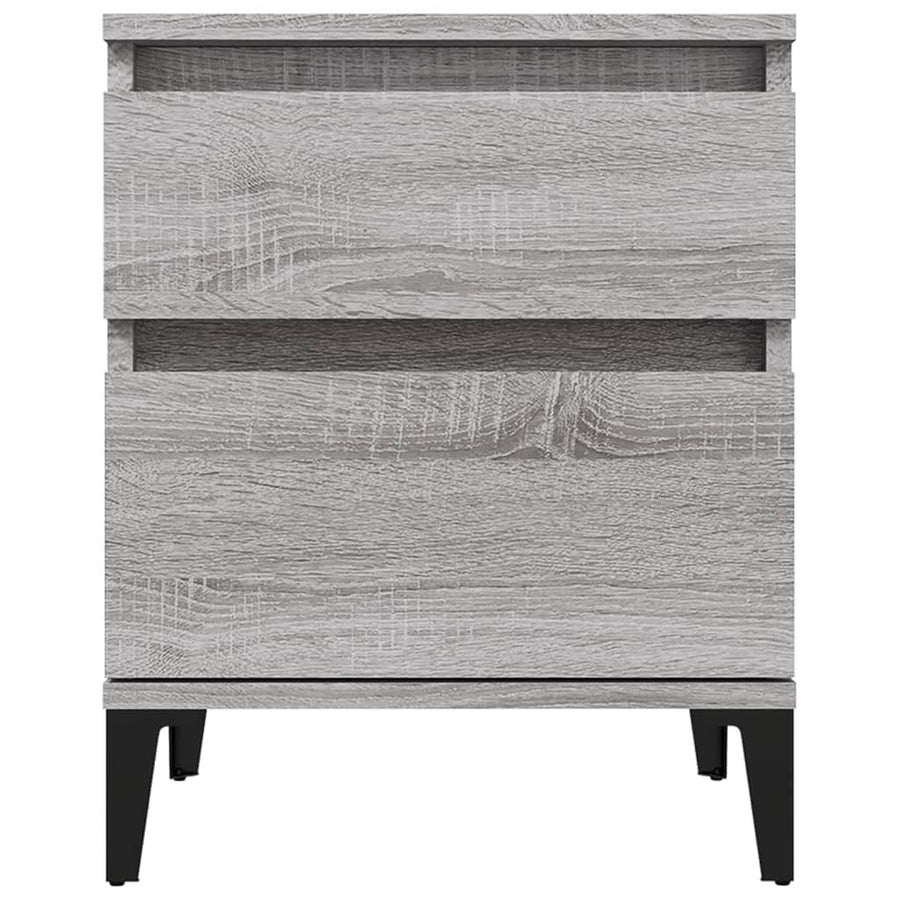 Nachtkastjes 2 St 40X35X50 Cm Grijs Sonoma Eikenkleurig