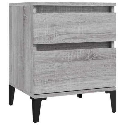 Nachtkastjes 2 St 40X35X50 Cm Grijs Sonoma Eikenkleurig
