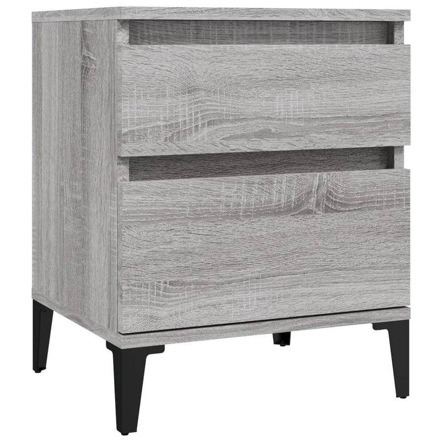 Nachtkastjes 2 St 40X35X50 Cm Grijs Sonoma Eikenkleurig