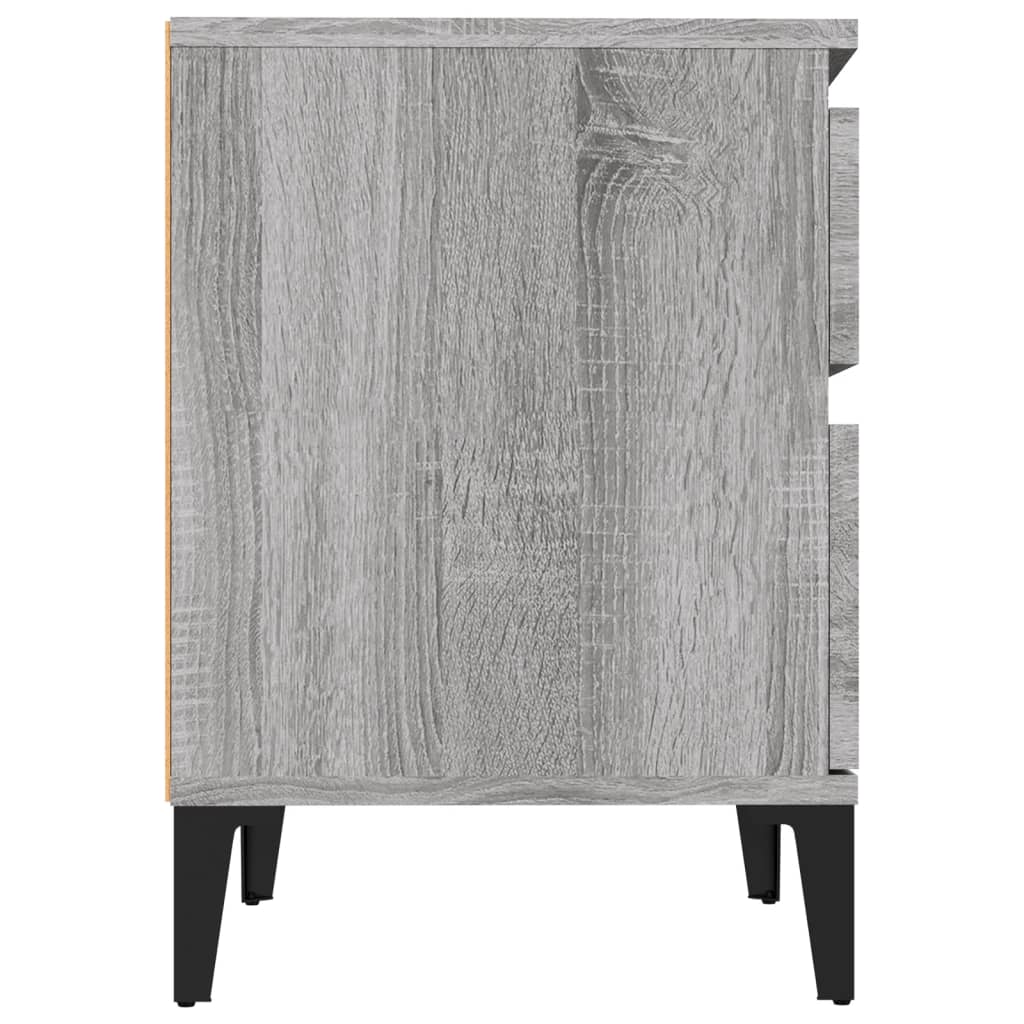 Nachtkastjes 2 St 40X35X50 Cm Grijs Sonoma Eikenkleurig