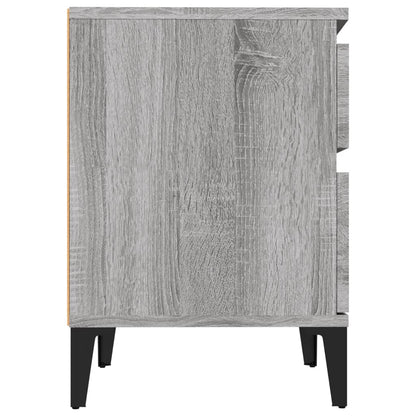 Nachtkastjes 2 St 40X35X50 Cm Grijs Sonoma Eikenkleurig